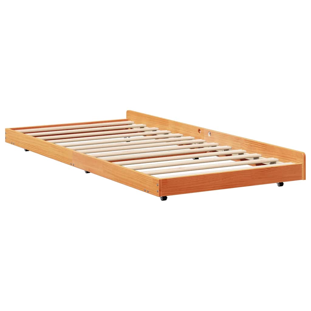 vidaXL Σκελετός Κρεβατιού Κερωτό καφέ 80 x 200 cm Στερεά ξυλεία πεύκου
