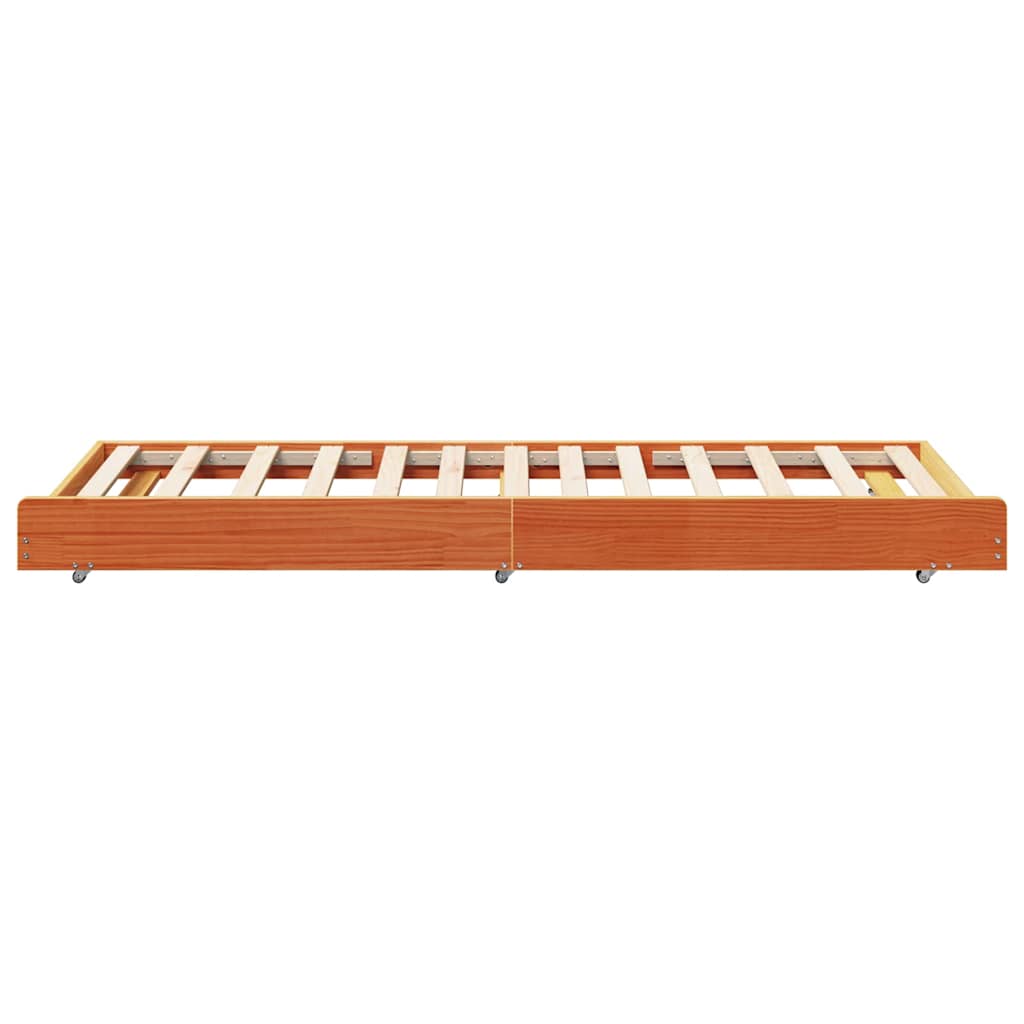 vidaXL Σκελετός Κρεβατιού Κερωτό καφέ 75 x 190 cm Στερεά ξυλεία πεύκου