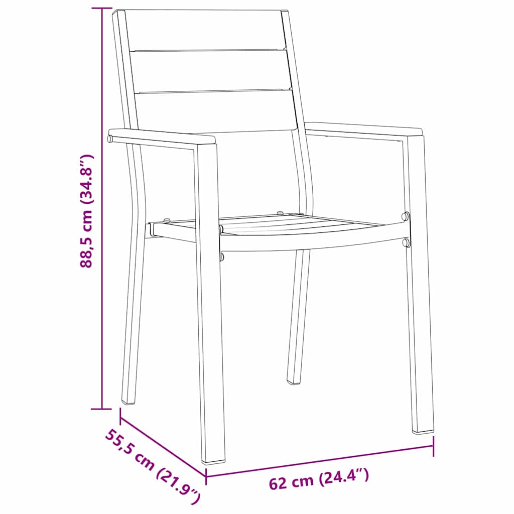 vidaXL 5 Τεμαχίων Σερβίτσιο Κήπου Μαύρο HDPE