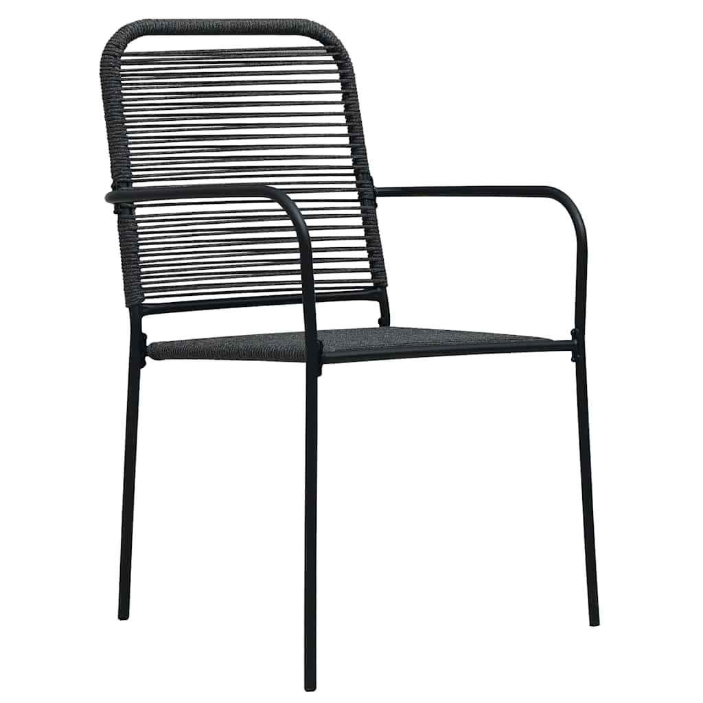 vidaXL Σέτ φαγητού για κήπο 7 pcs Μαύρο Χάλυβας με επίστρωση πούδρας