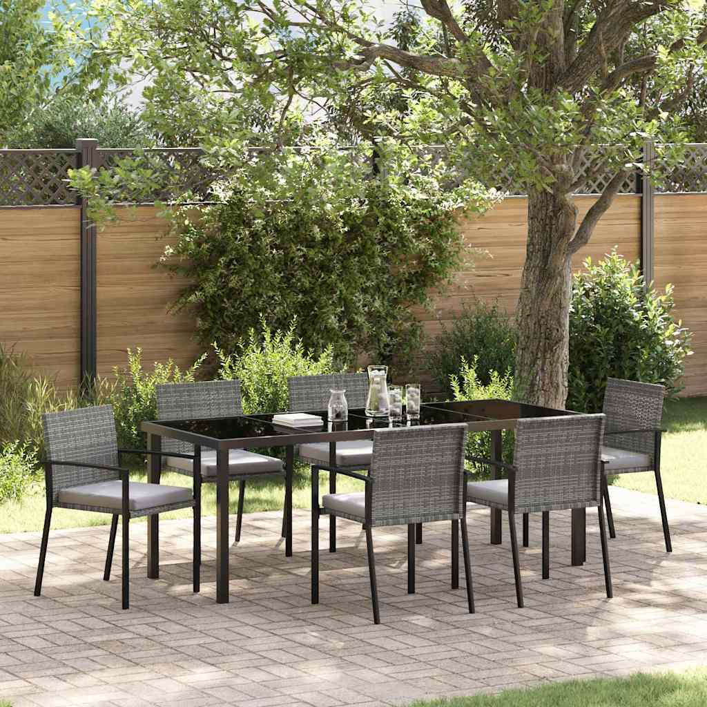 vidaXL Σέτ φαγητού για κήπο 6 pcs Γκρι Χάλυβας με επίστρωση πούδρας