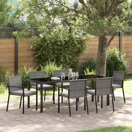 vidaXL Σέτ φαγητού για κήπο 6 pcs Γκρι Χάλυβας με επίστρωση πούδρας