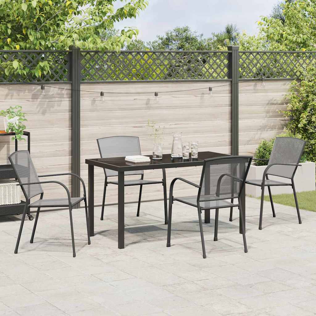 vidaXL Σέτ φαγητού για κήπο 5 pcs Ανθρακί Χάλυβας με επίστρωση πούδρας