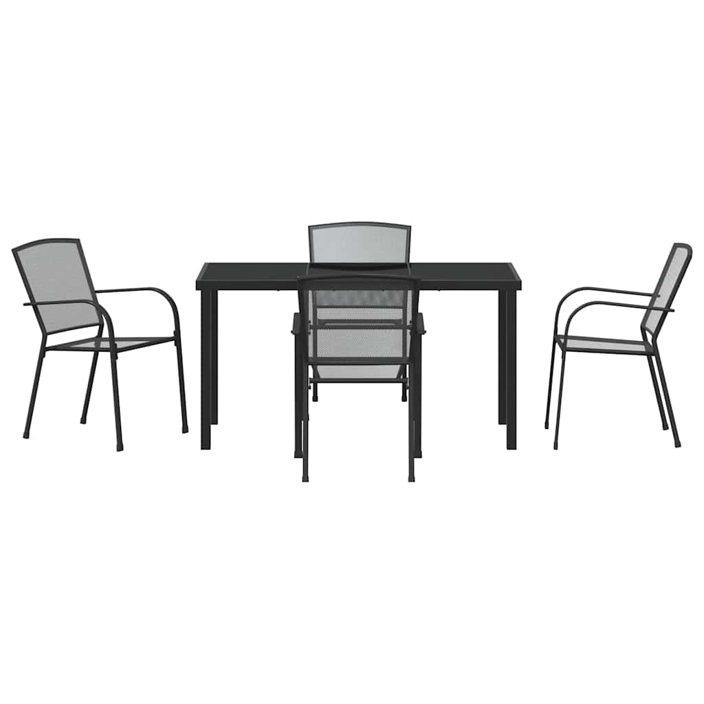 vidaXL Σέτ φαγητού για κήπο 5 pcs Ανθρακί Χάλυβας με επίστρωση πούδρας