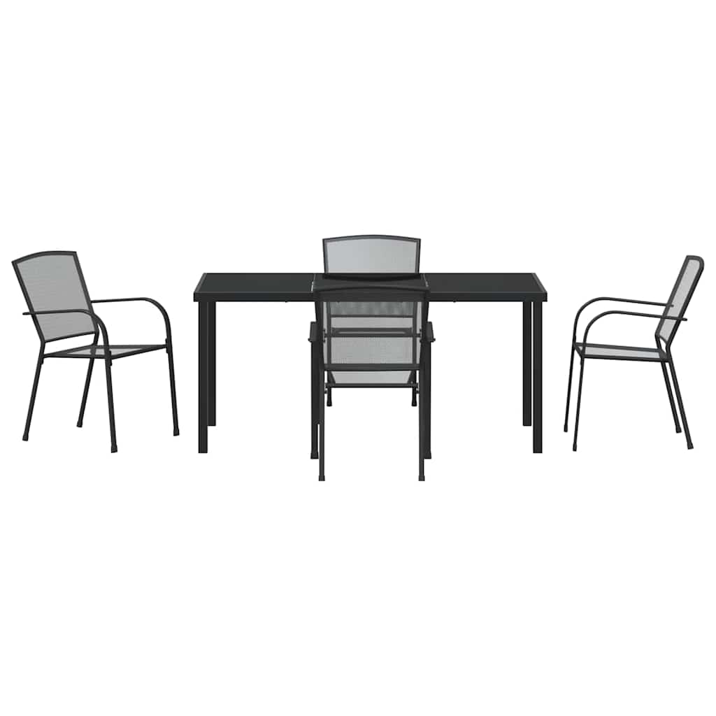 vidaXL Σέτ φαγητού για κήπο 5 pcs Ανθρακί Χάλυβας με επίστρωση πούδρας