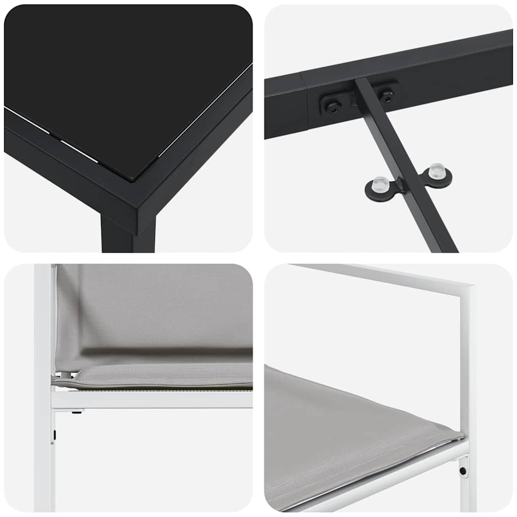 vidaXL Σέτ φαγητού για κήπο 5 pcs Λευκό 140 x 70 x 73 cm
