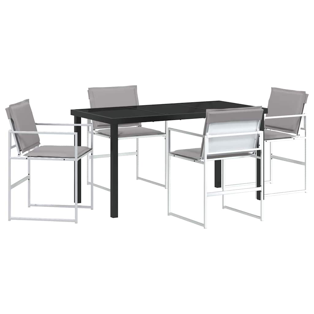 vidaXL Σέτ φαγητού για κήπο 5 pcs Λευκό 140 x 70 x 73 cm