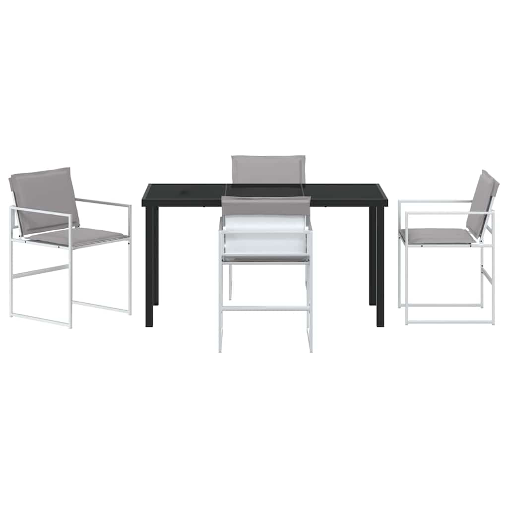 vidaXL Σέτ φαγητού για κήπο 5 pcs Λευκό 140 x 70 x 73 cm