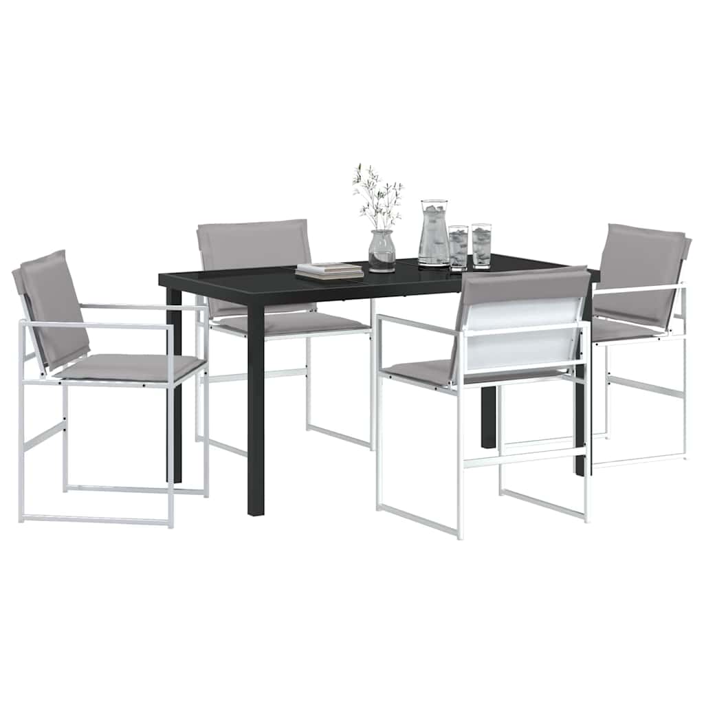 vidaXL Σέτ φαγητού για κήπο 5 pcs Λευκό 140 x 70 x 73 cm