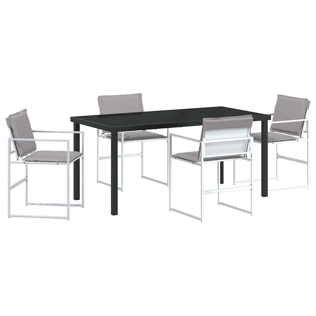 vidaXL Σέτ φαγητού για κήπο 5 pcs Λευκό 160 x 80 x 73 εκ