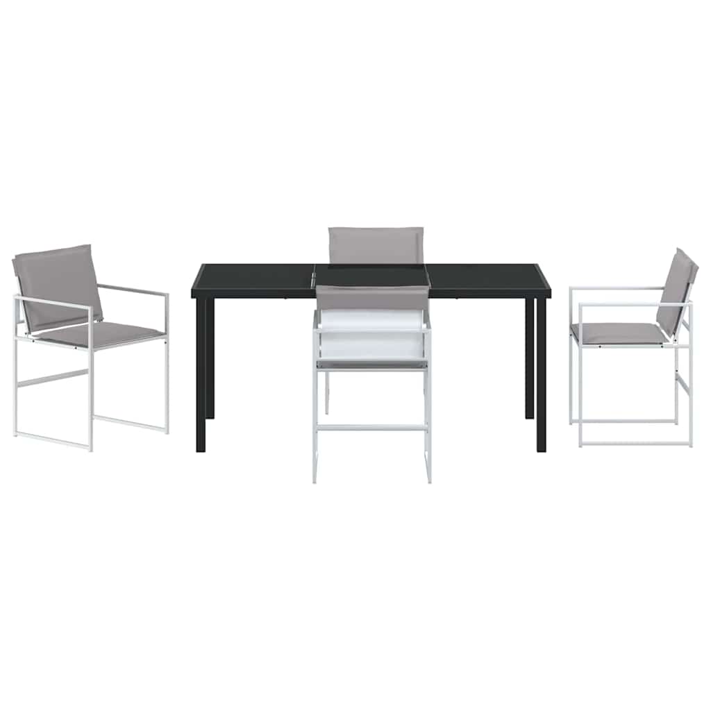 vidaXL Σέτ φαγητού για κήπο 5 pcs Λευκό 160 x 80 x 73 εκ