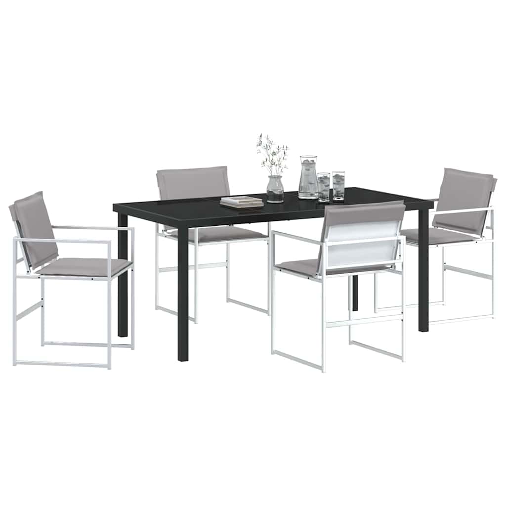 vidaXL Σέτ φαγητού για κήπο 5 pcs Λευκό 160 x 80 x 73 εκ