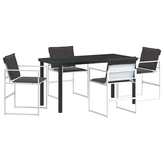 vidaXL Σέτ φαγητού για κήπο 5 pcs Λευκό 140 x 70 x 73 cm