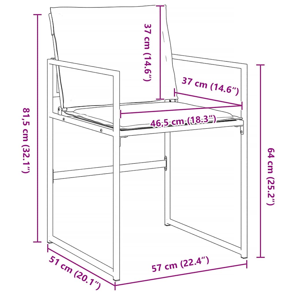 vidaXL Σετ Τραπεζαρίας Κήπου 5 Τεμαχίων με Μαξιλάρια Λευκής Τεξτιλίνης και Χάλυβα
