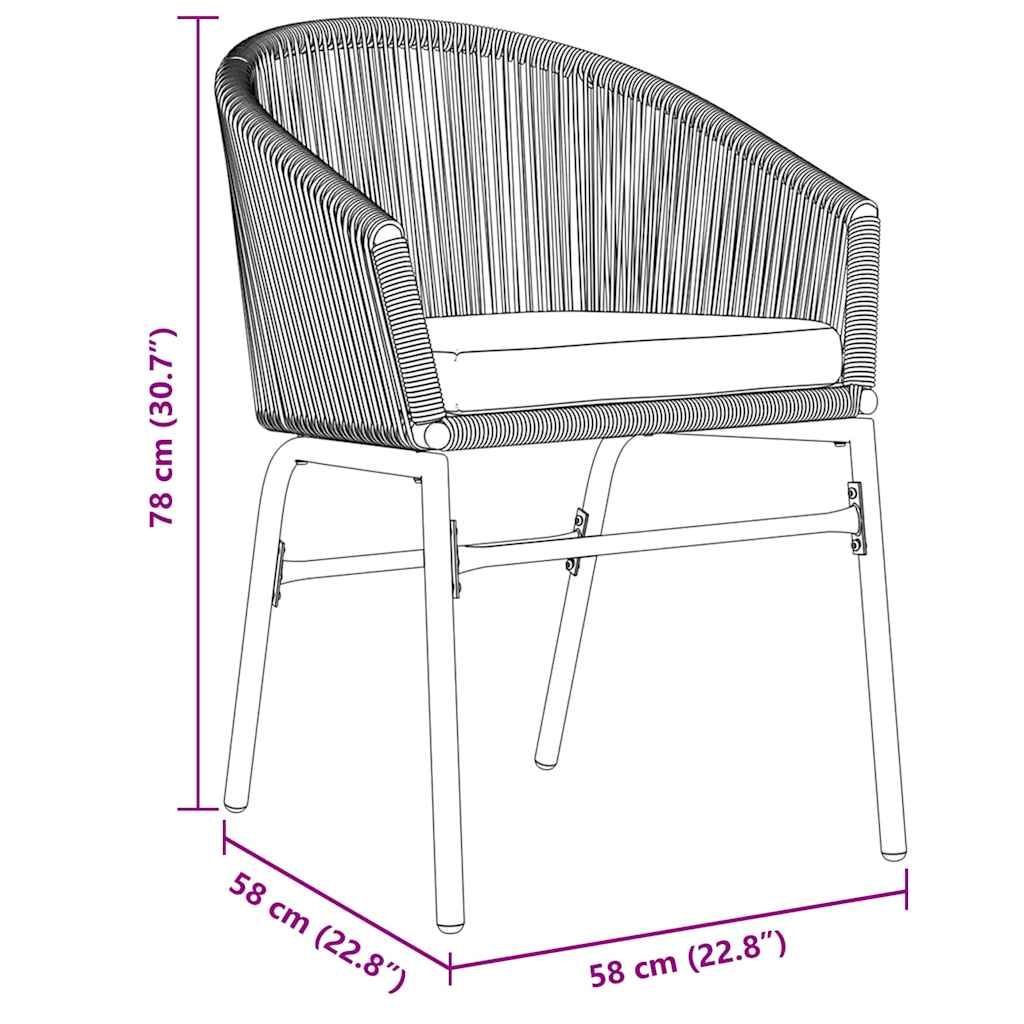 vidaXL Σέτ φαγητού για κήπο 5 pcs Καφέ Πολυ ράταν