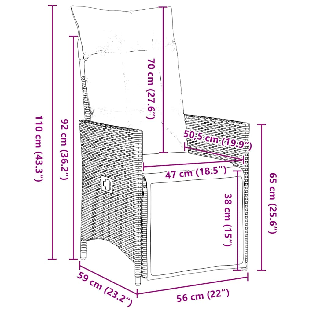 vidaXL Σετ Εσωτερικών Καθιστικών 5 Τεμαχίων Με Μαξιλάρια Μπεζ Πολυ Ρατάν