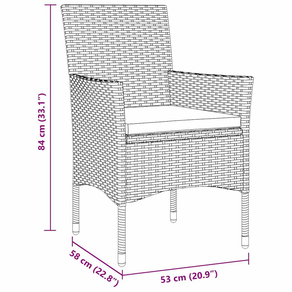 vidaXL Σετ Τραπεζαρίας 5 Τεμαχίων Κήπου Μπεζ Πολυ Ρατάν