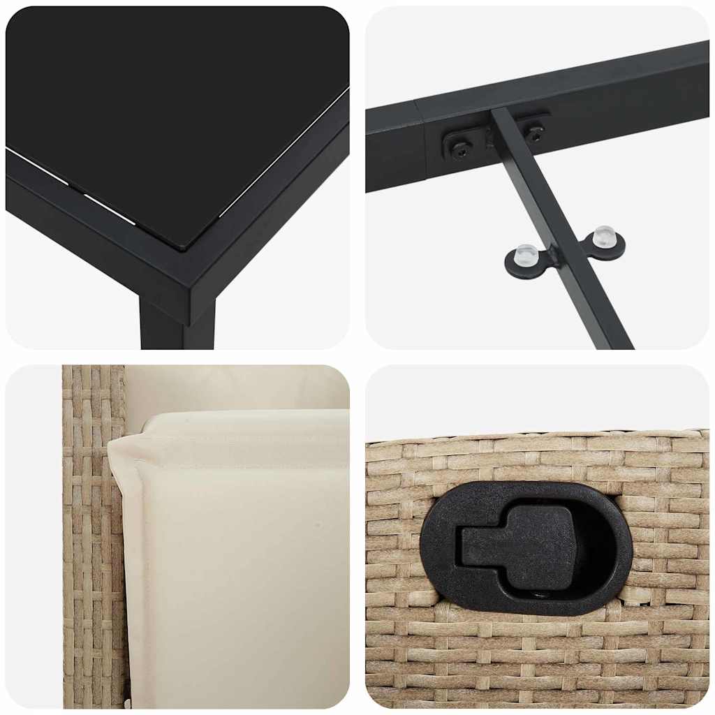 vidaXL Σετ Εξωτερικού Χώρου 5 Τεμαχίων Μπεζ από Πολυ Ράτταν