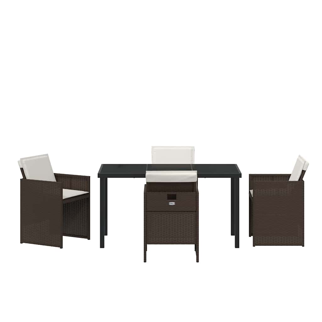 vidaXL Σέτ φαγητού για κήπο 5 pcs Καφέ συνθετικό ρατάν