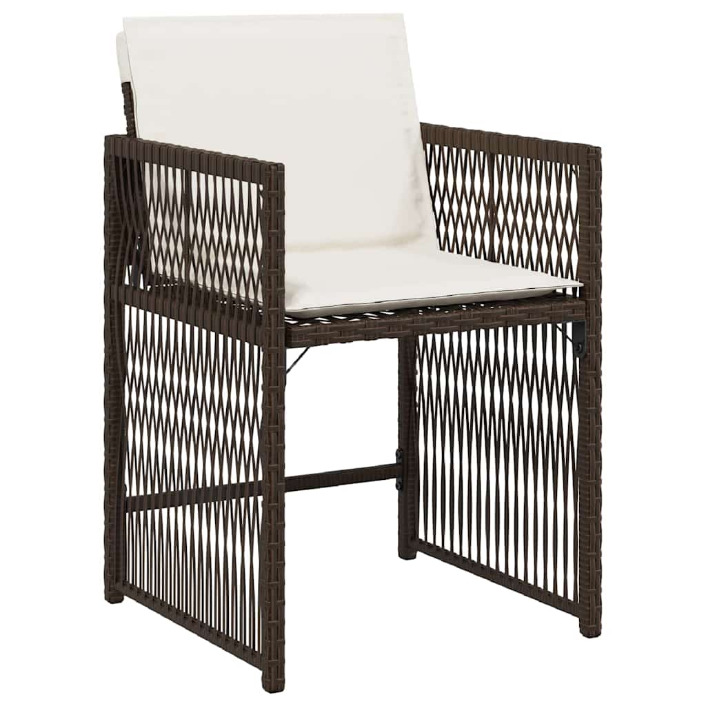 vidaXL σετ εξωτερικού χώρου με 5 κομμάτια από καφέ πολυρατάν