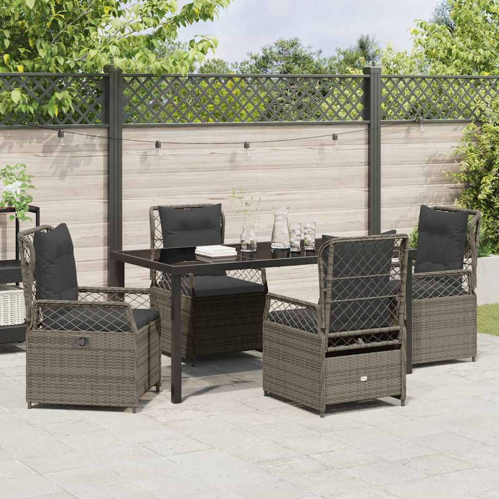 vidaXL Σετ Κηπουρικών Τραπεζιών 5 Τμχ Γκρι Πολυ Ράφτιν