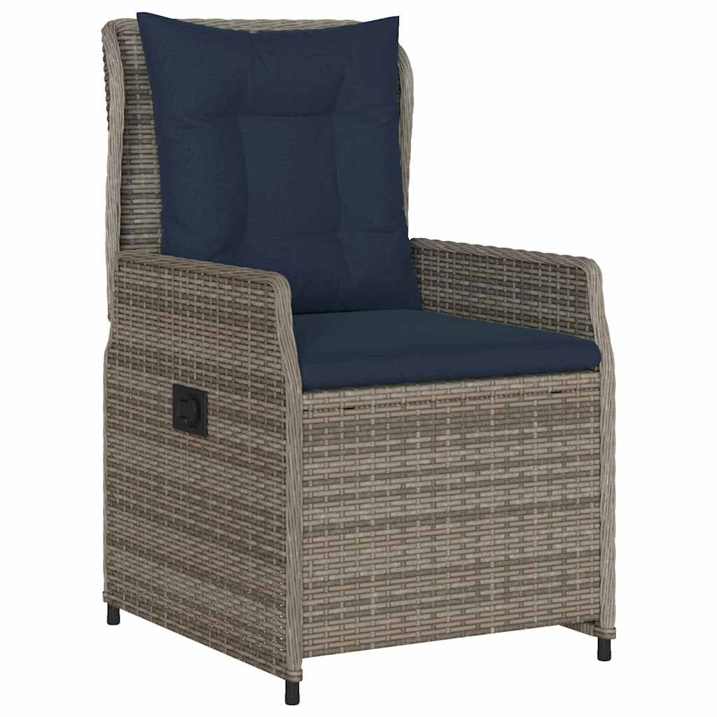 vidaXL Σέτ φαγητού για κήπο 5 pcs Γκρι Πολυ ράταν