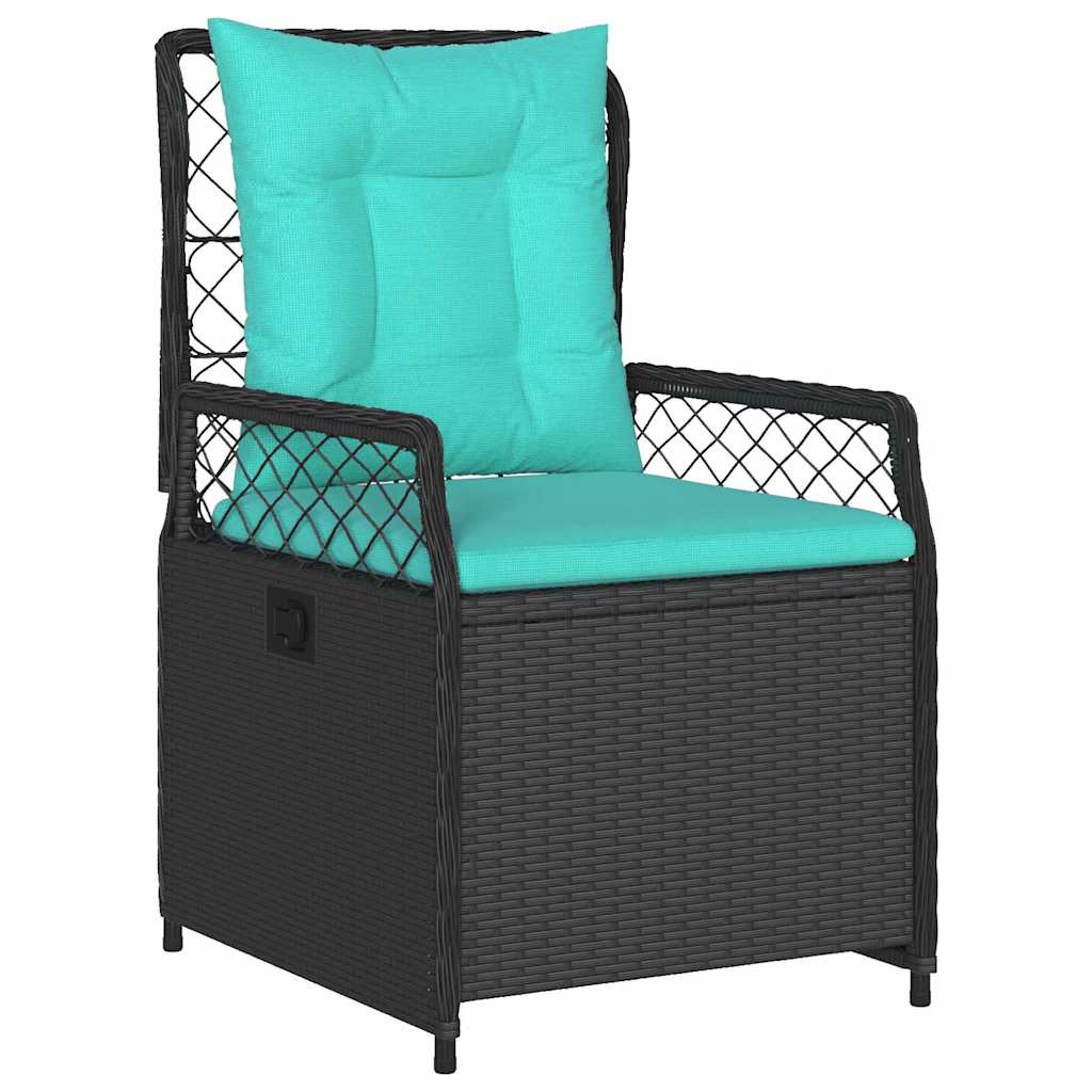 vidaXL Σέτ φαγητού για κήπο 5 pcs Μαύρο συνθετικό ρατάν