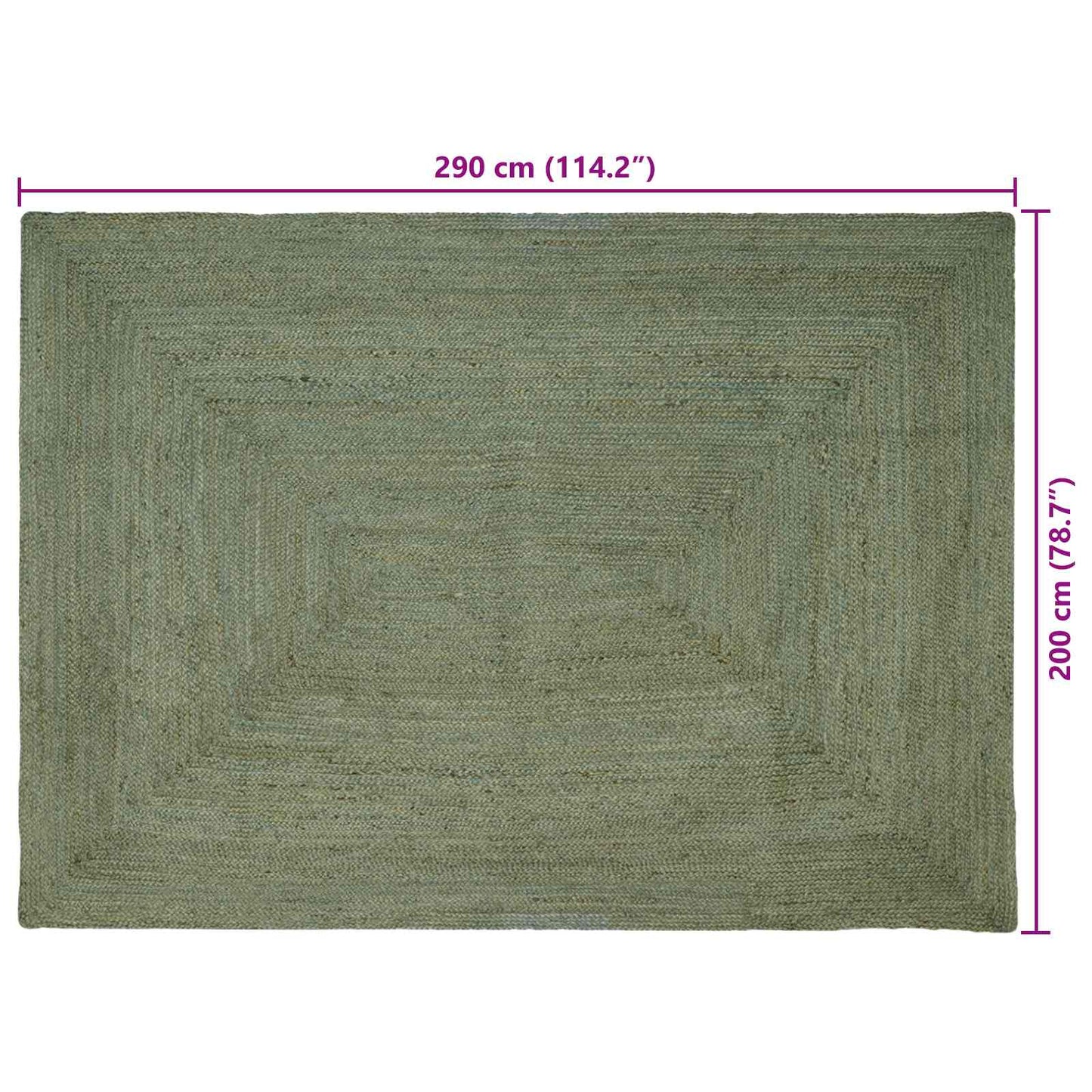 vidaXL Χαλιά χώρου Ορθογώνιος Λαδί 200 x 290 εκ. Γιούτα