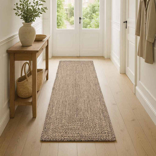 vidaXL Χαλιά χώρου Φυσικό και Μαύρο 80 x 150 cm Γιούτα