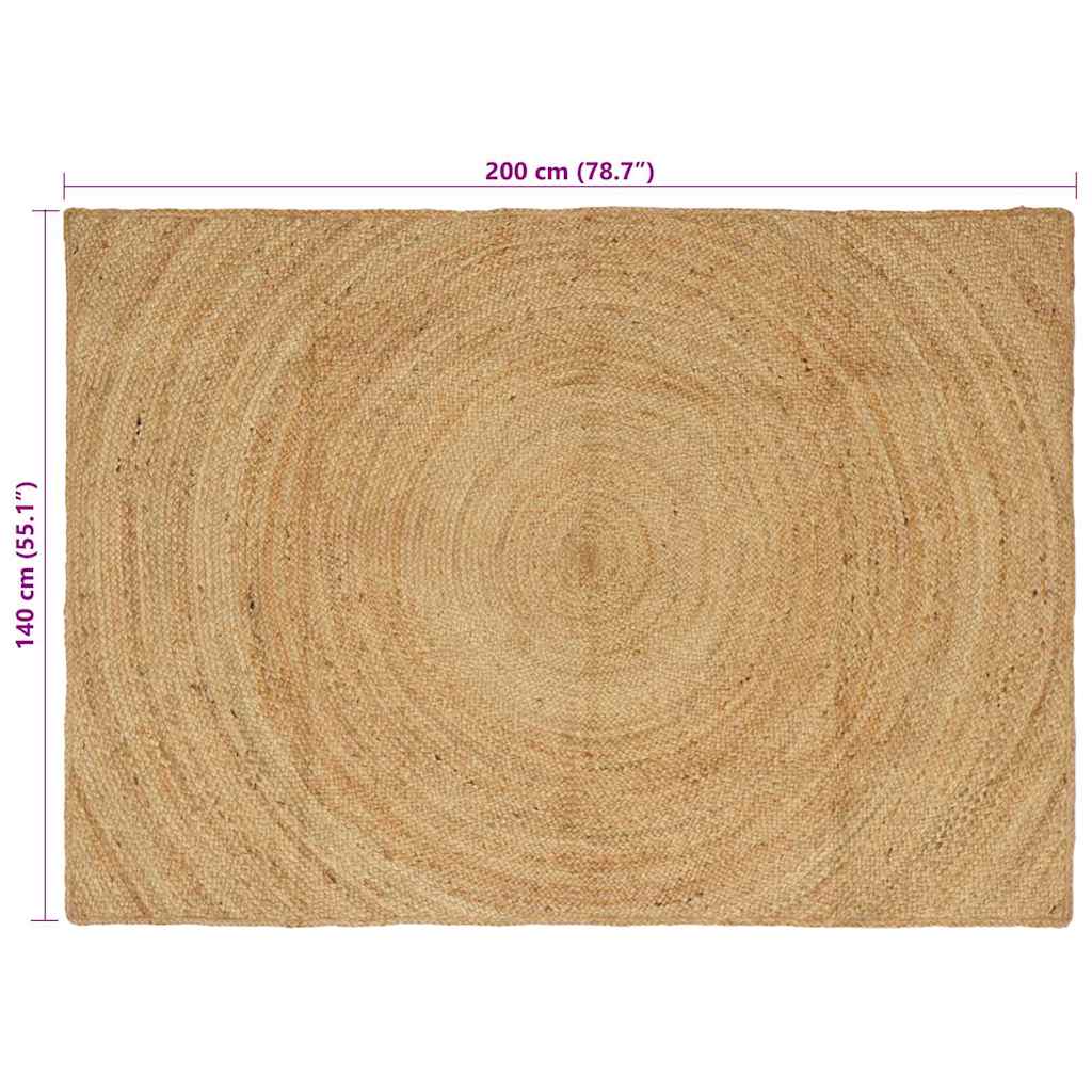 vidaXL Χαλί Καφέ 140 x 200 cm Γιούτα