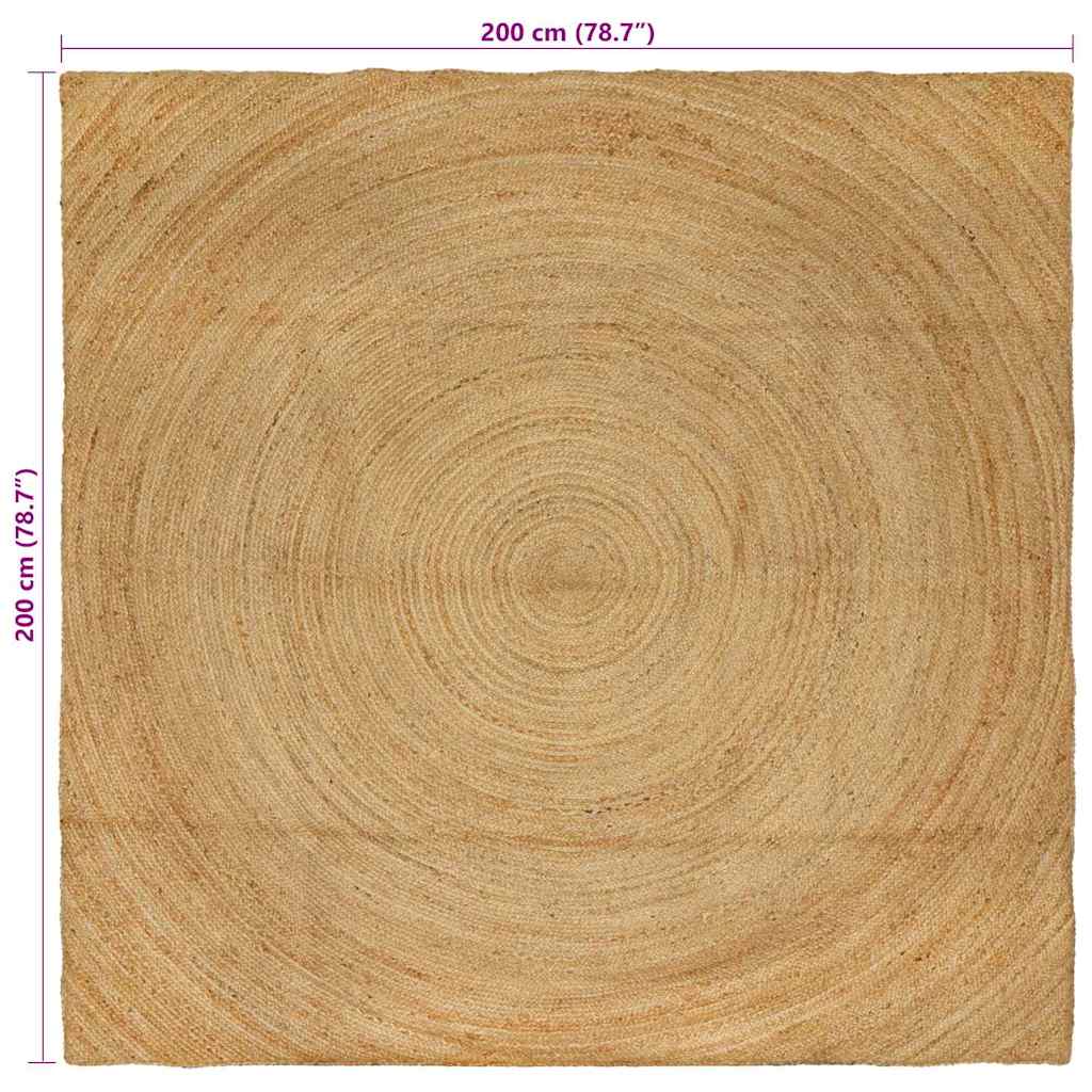 vidaXL Χαλί Καφέ 200 x 200 cm Γιούτα