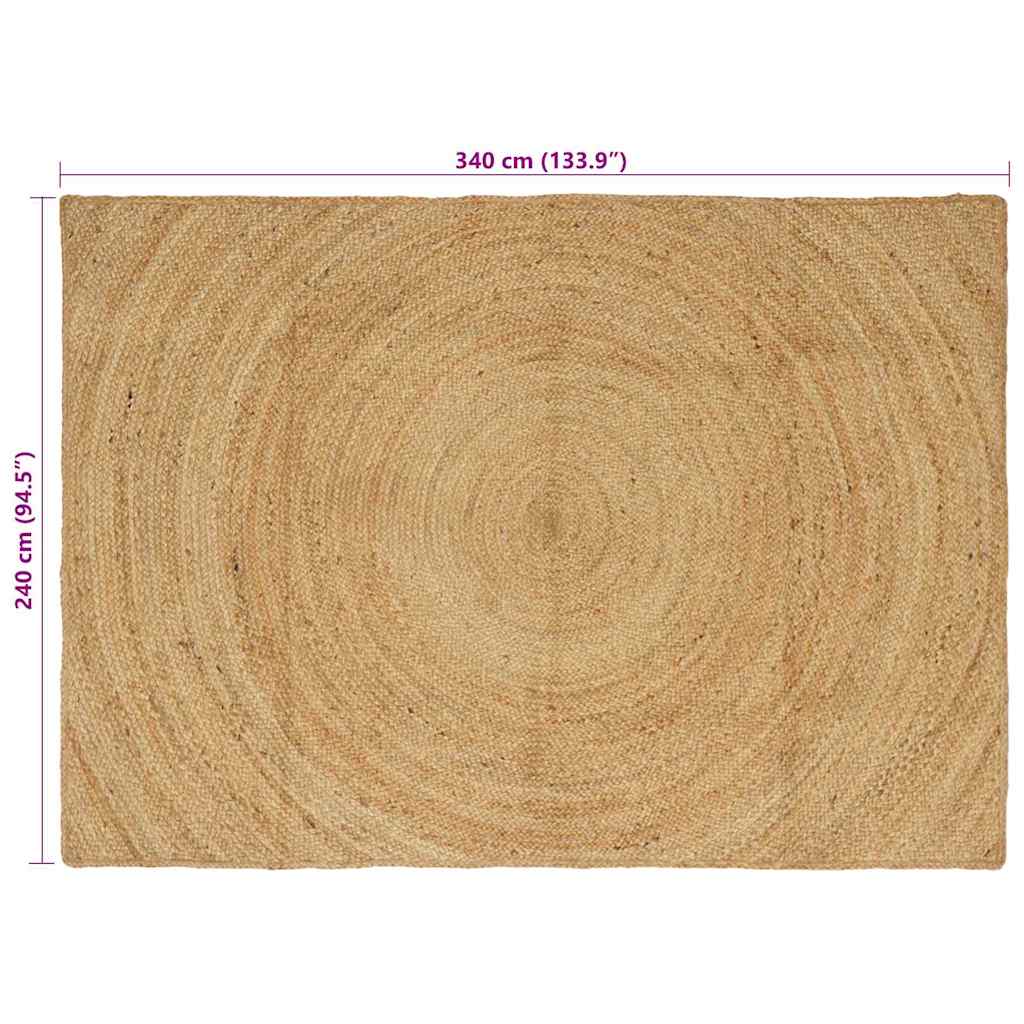 vidaXL Χαλί Καφέ 240 x 340 εκ. Γιούτα