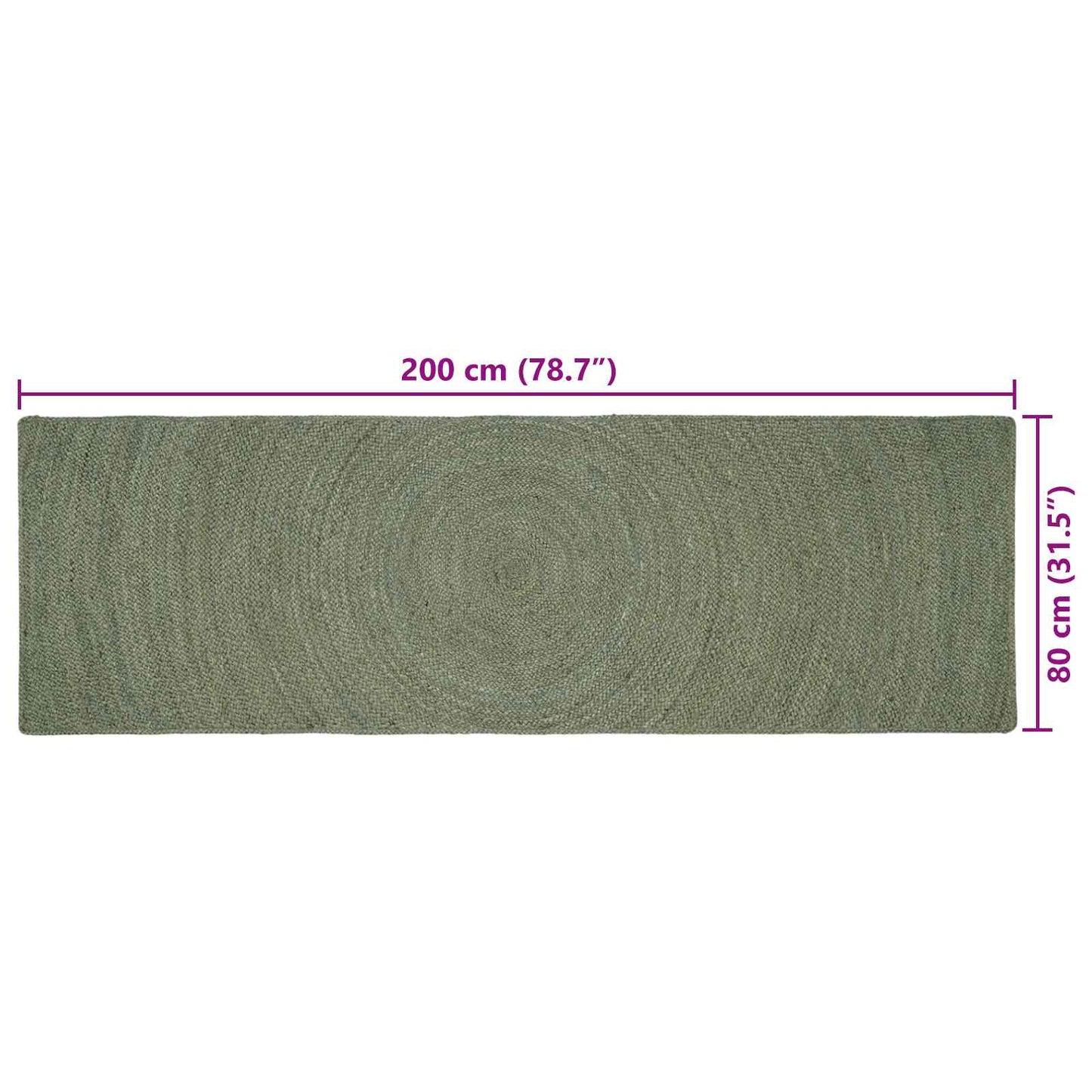 vidaXL Χαλιά χώρου Λαδί 80 x 200 cm Γιούτα