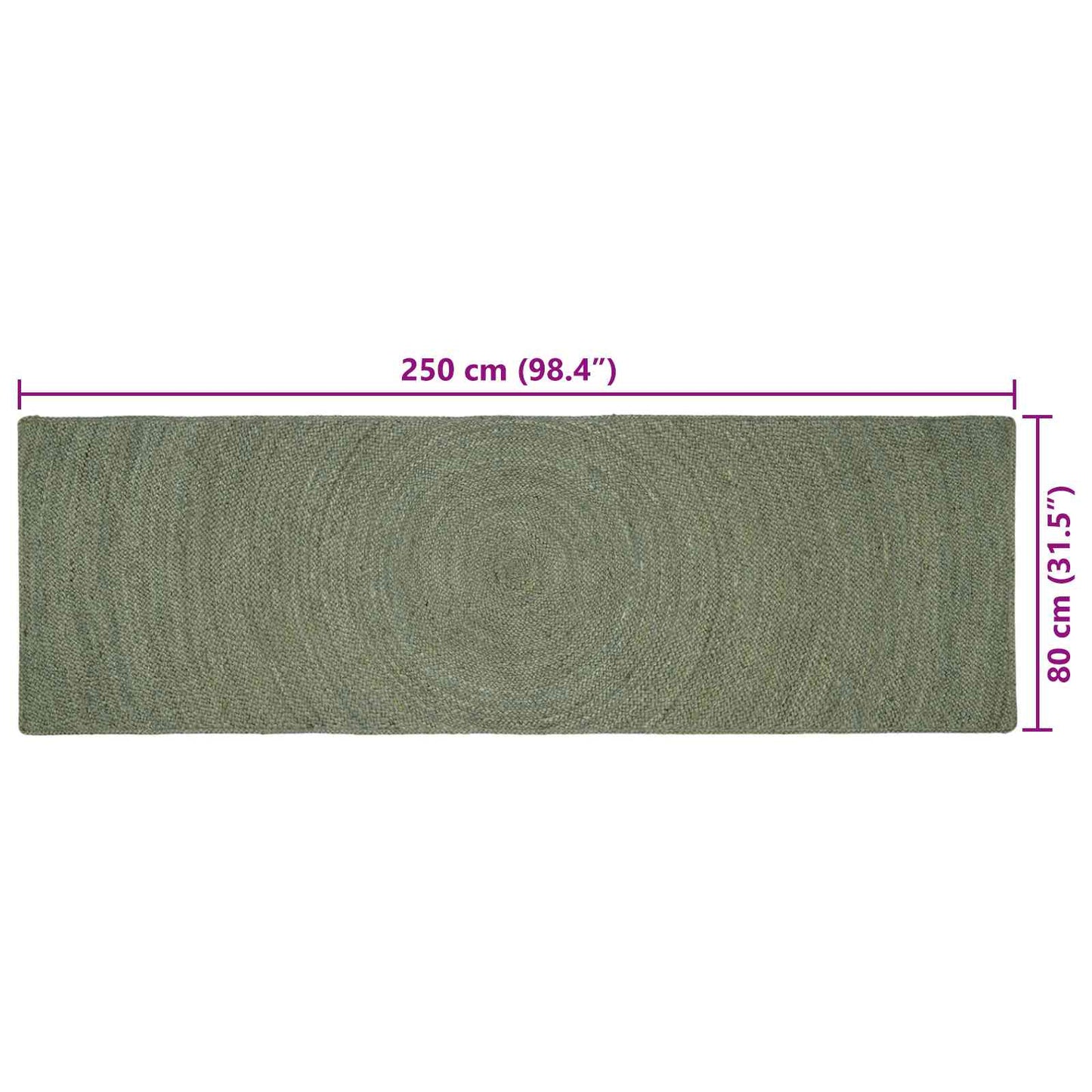 vidaXL Χαλιά χώρου Λαδί 80 x 250 cm Γιούτα