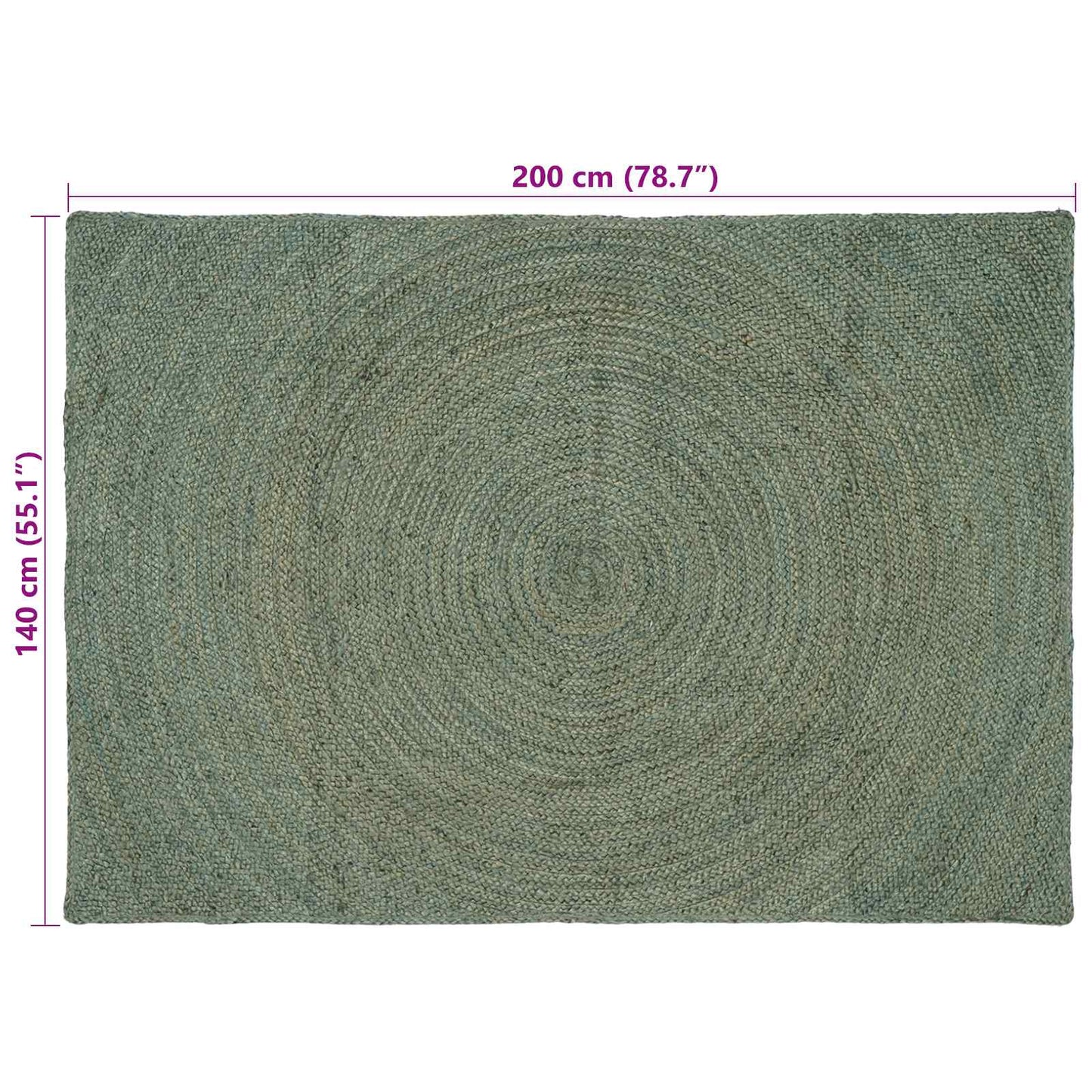 vidaXL Χαλιά χώρου Λαδί 140 x 200 cm Γιούτα