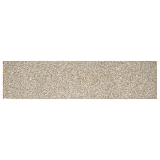 vidaXL Χαλί Φυσικό και Λευκό 80 x 400 εκ. Γιούτα
