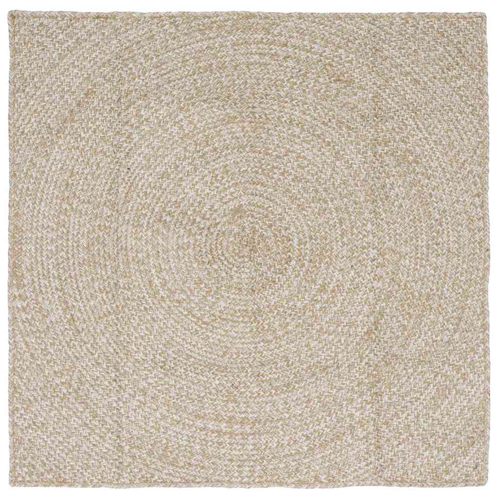 vidaXL Χαλί Φυσικό και Λευκό 160 x 160 cm Γιούτα