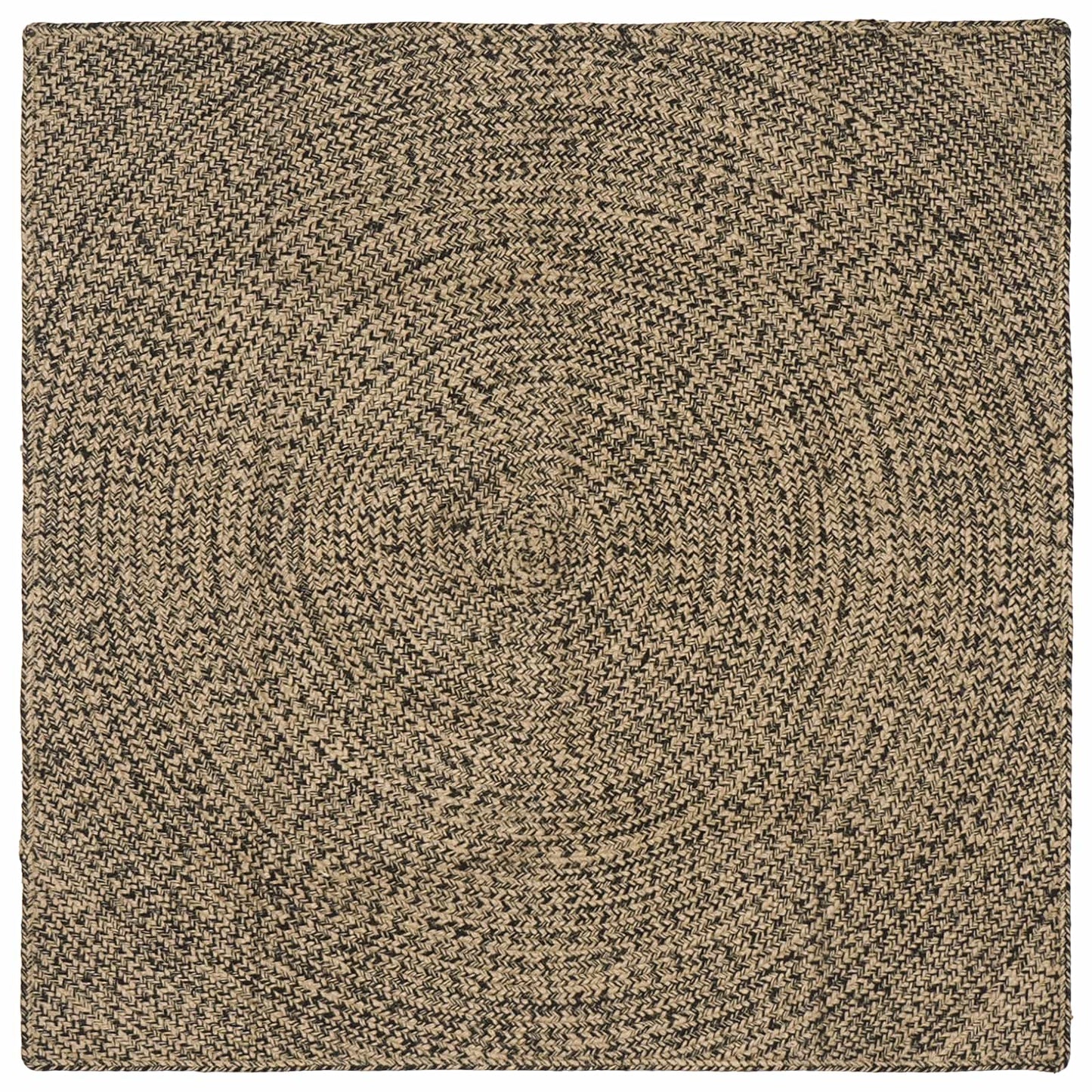 vidaXL Χαλιά χώρου Φυσικό και Μαύρο 120 x 120 cm Γιούτα