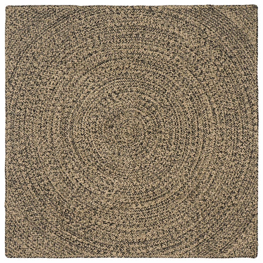 vidaXL Χαλιά χώρου Φυσικό και Μαύρο 120 x 120 cm Γιούτα