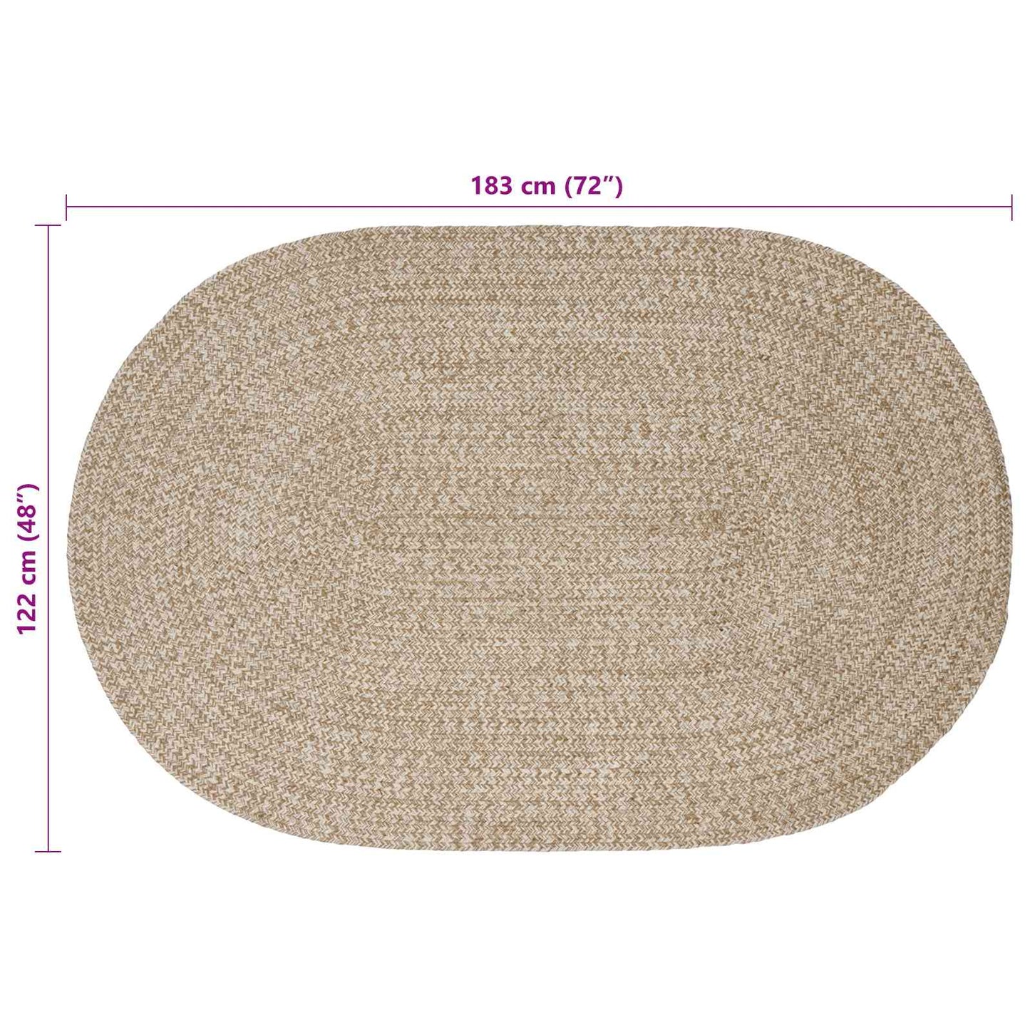 vidaXL Χαλιά χώρου Λευκό 122 x 183 cm Γιούτα