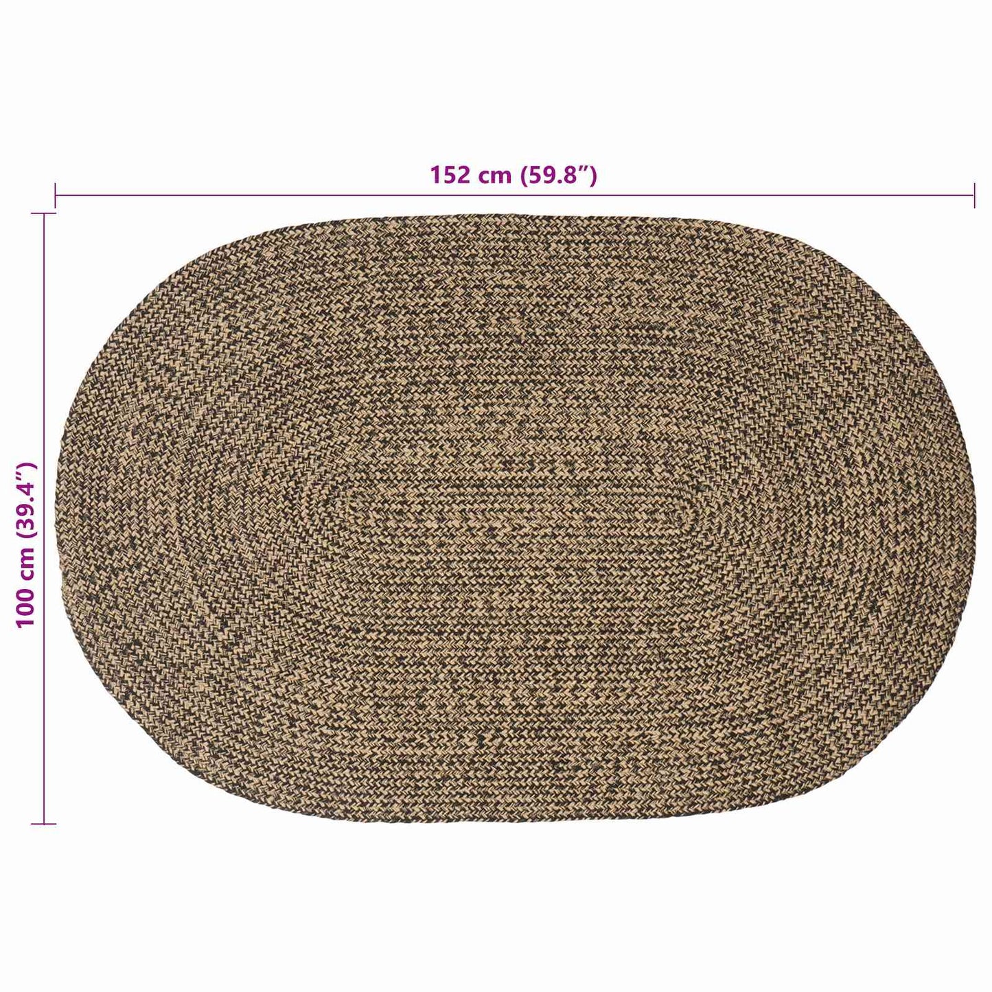vidaXL Χαλιά χώρου Μαύρο 100 x 152 εκ. Γιούτα