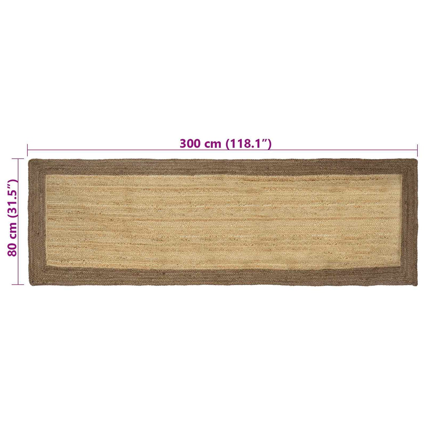 vidaXL Χαλιά χώρου Γκρι 80 x 300 cm Γιούτα