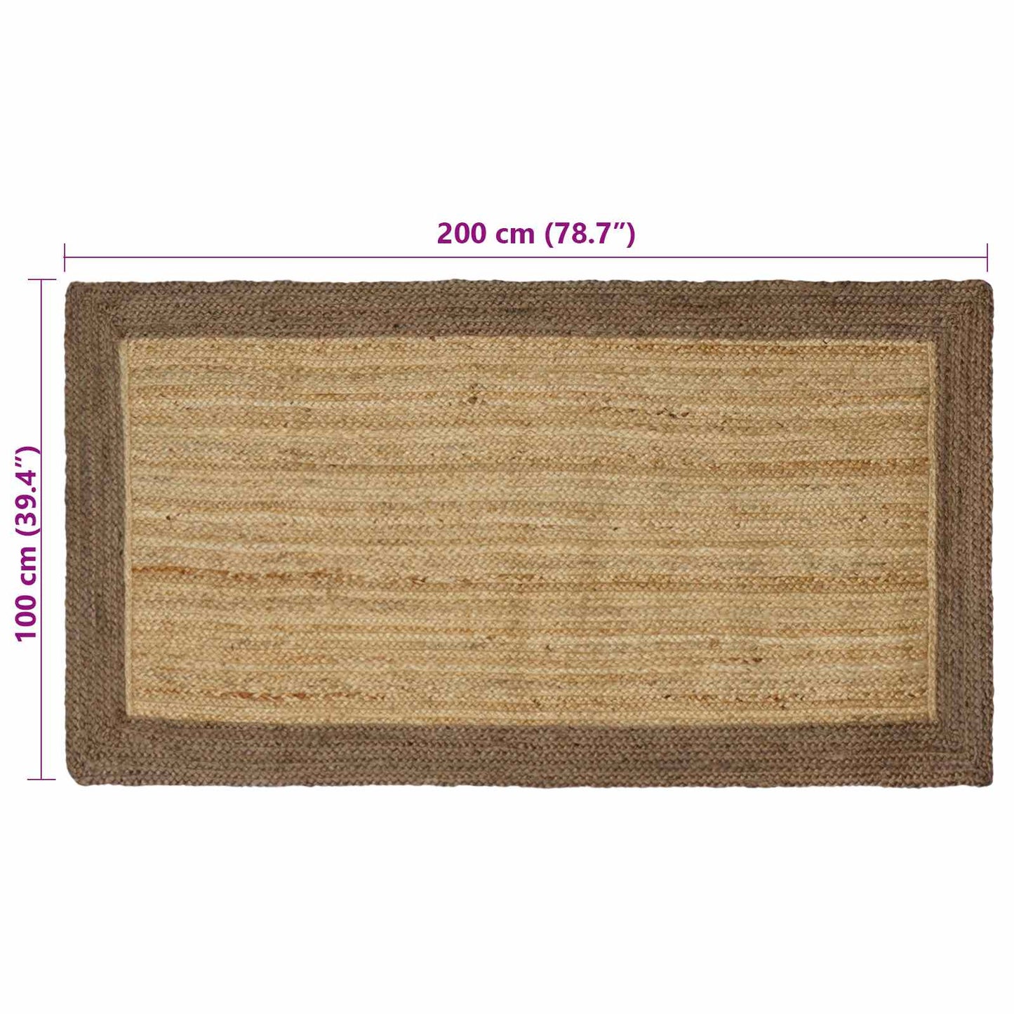 vidaXL Χαλιά χώρου Γκρι 100 x 200 cm Γιούτα