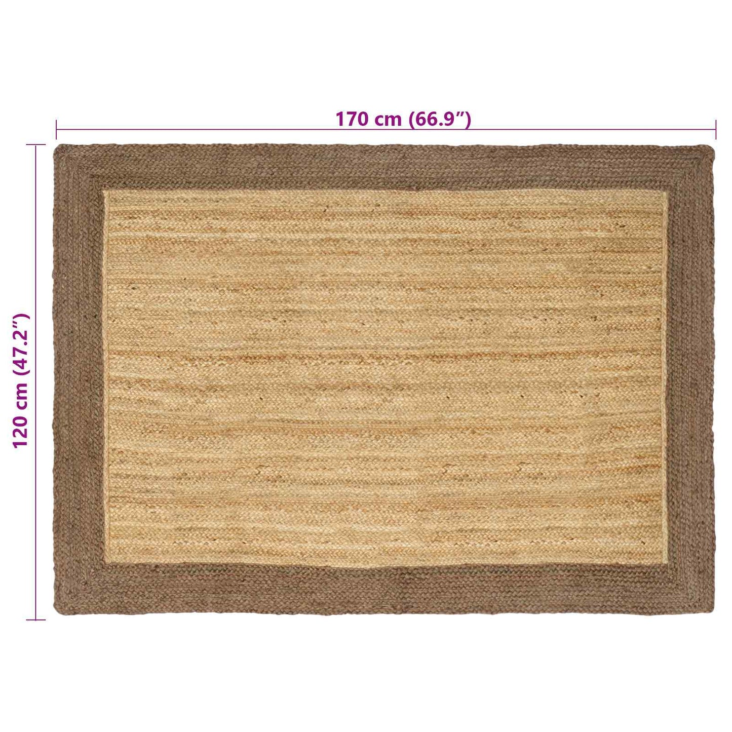 vidaXL Χαλιά χώρου Γκρι 120 x 170 cm Γιούτα