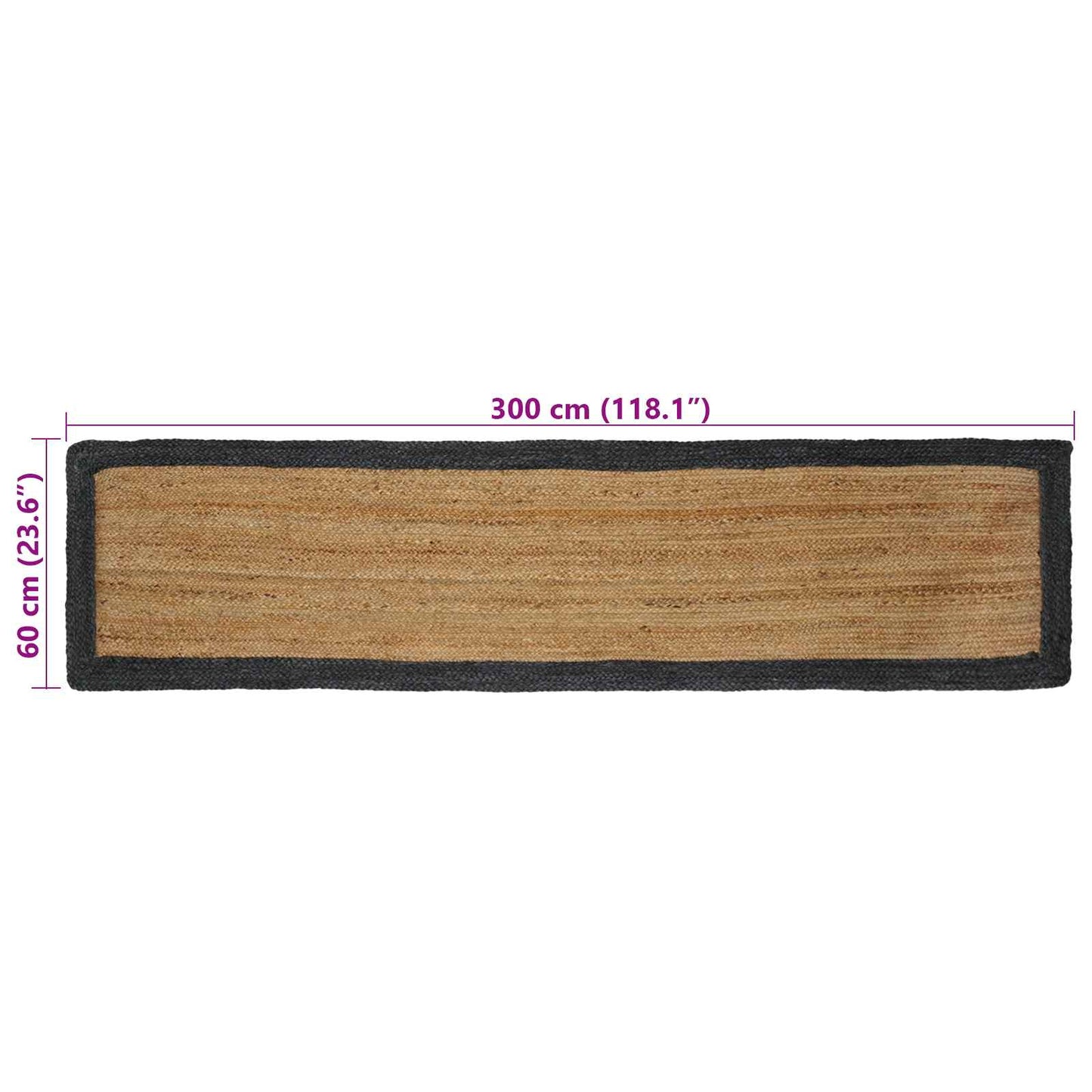 vidaXL Χαλιά χώρου Σκούρο Γκρι 60 x 300 cm Γιούτα