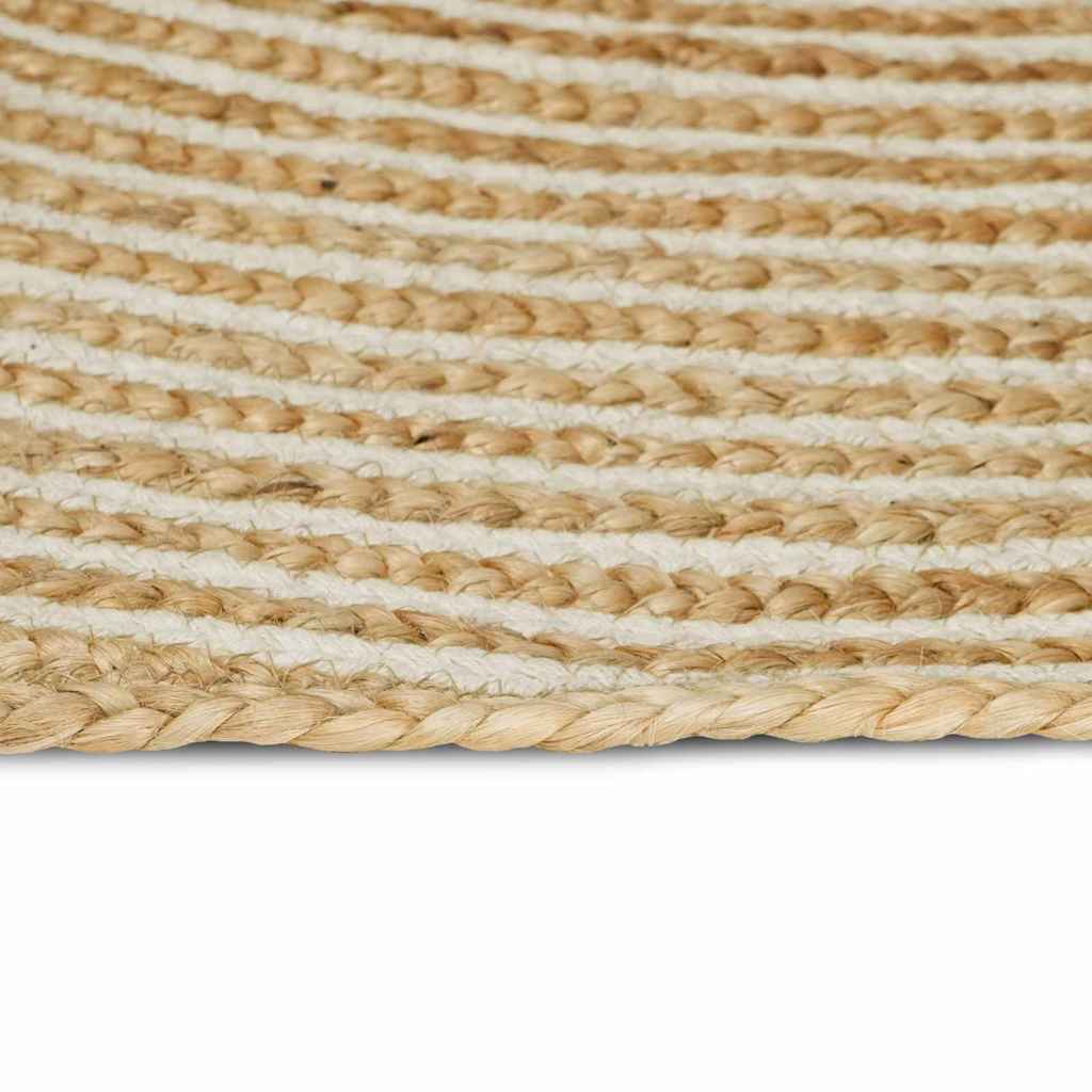 vidaXL Χαλί Φυσικό και Λευκό 100 x 200 cm Γιούτα