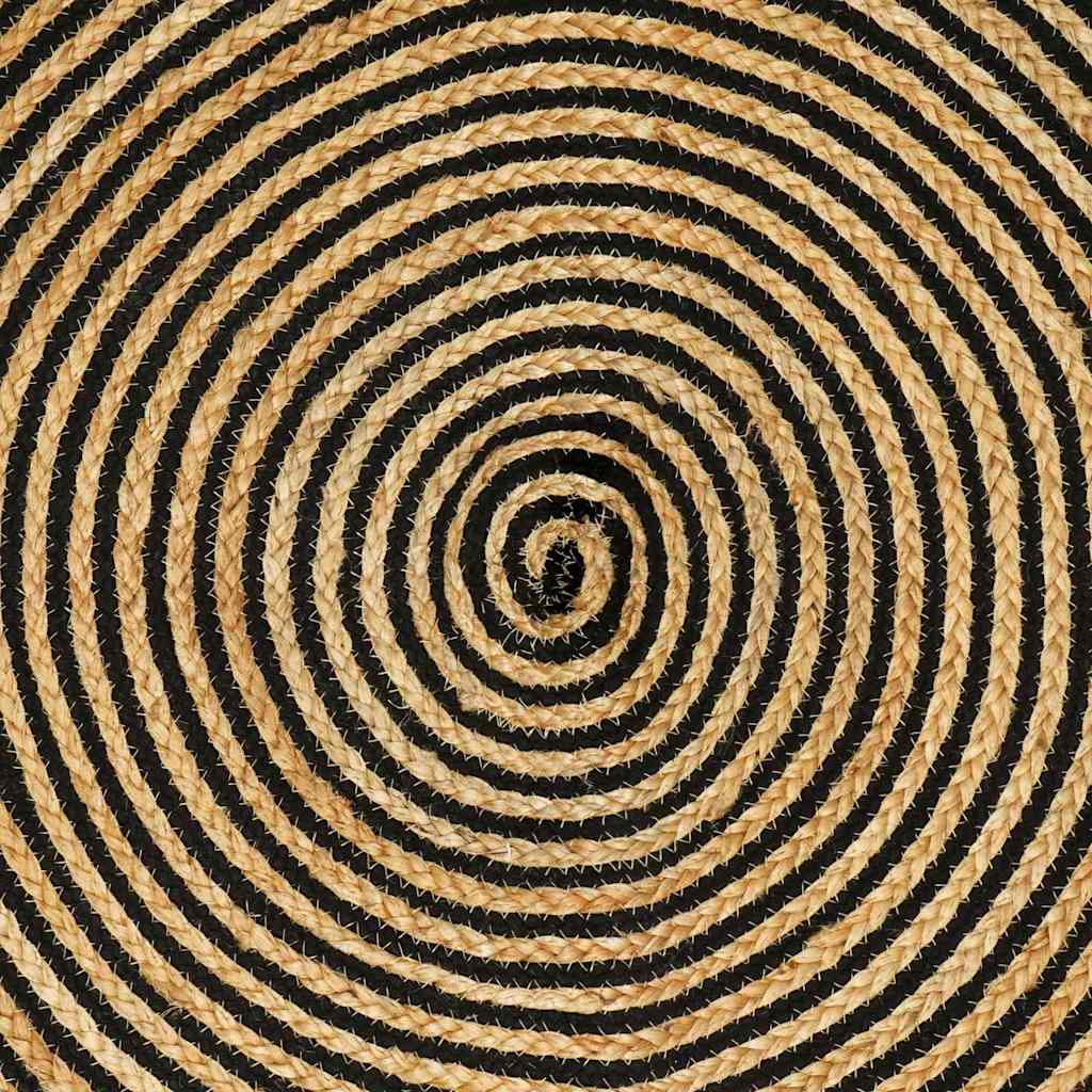 vidaXL Χαλί Φυσικό και Μαύρο 80 x 300 cm Γιούτα