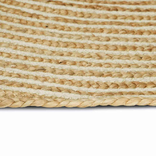 vidaXL Χαλί Φυσικό και Λευκό 122 x 183 cm Γιούτα