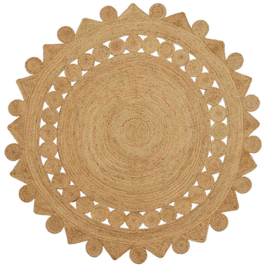 vidaXL Χαλί Καφέ Ø 240 εκ. Γιούτα