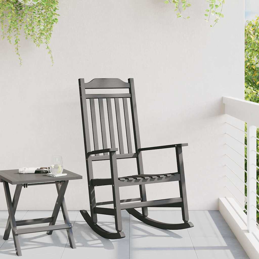 vidaXL Κουνιστή καρέκλα Κήπου Μαύρη 65x84x114 εκ. HDPE